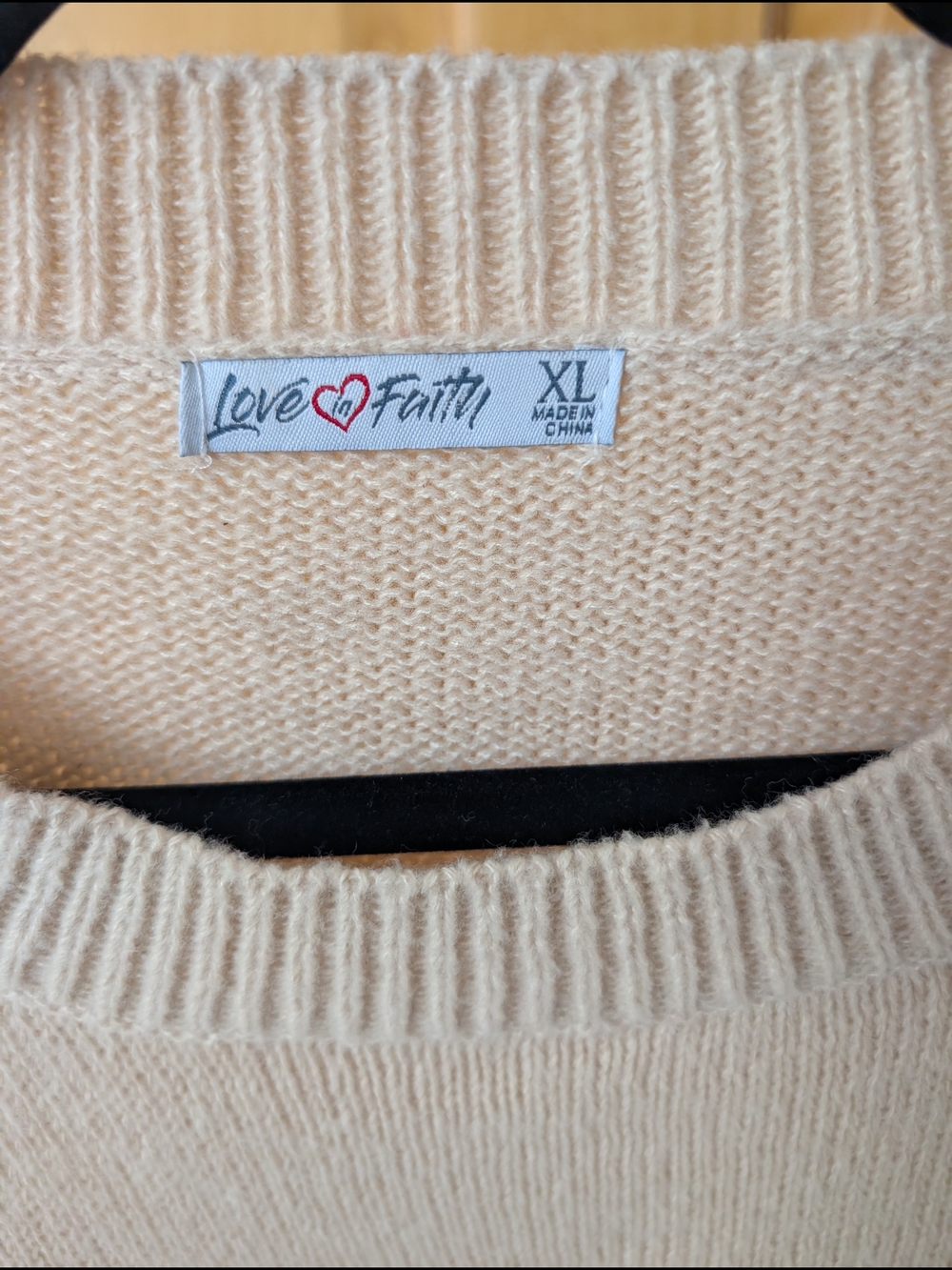 Love In Faith Light Pink Crewneck Sweater with Pink Ombre 'PRAY' Graphic - Picture 3 of 7